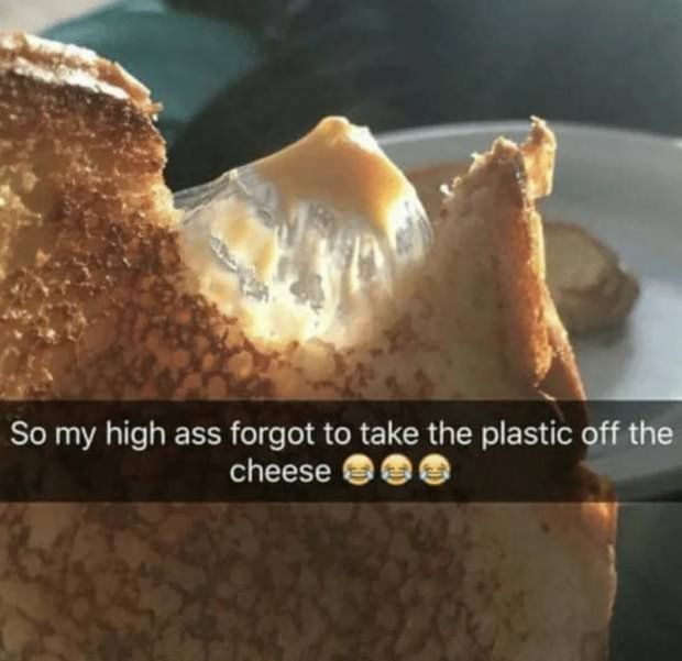 nigga cheese - So my high ass forgot to take the plastic off the cheese Bee