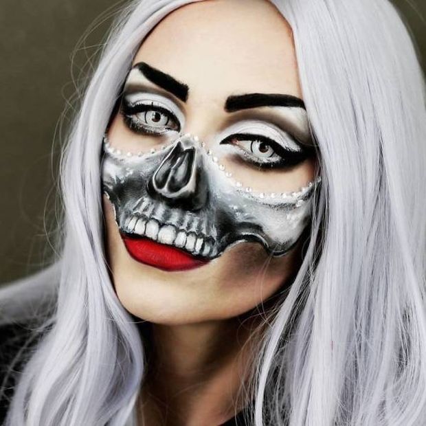halloween makeup diy - mouth skull