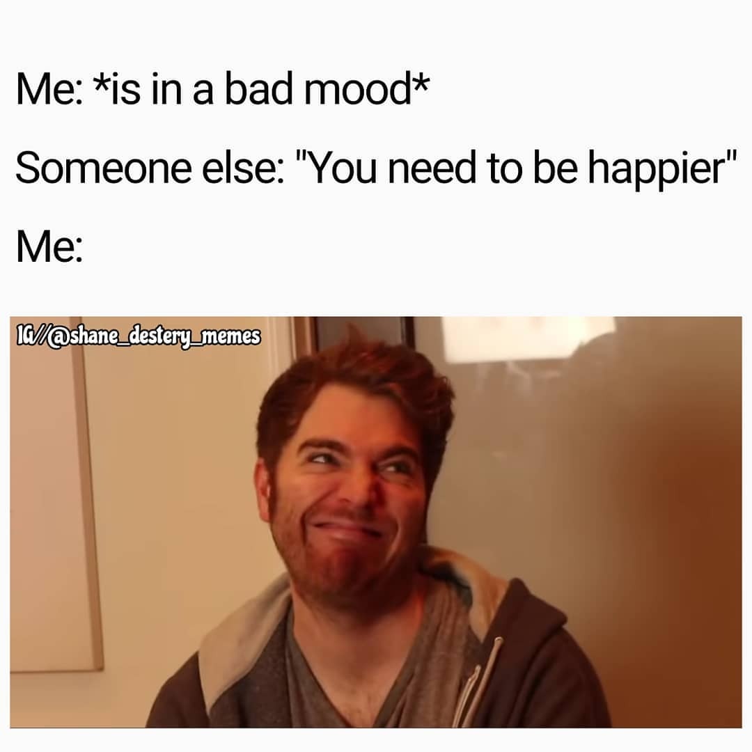 therapy meme - shane dawson memes - Me is in a bad mood Someone else
