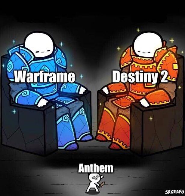 cartoon - Warframe Destiny 2 Anthem Srgrafo