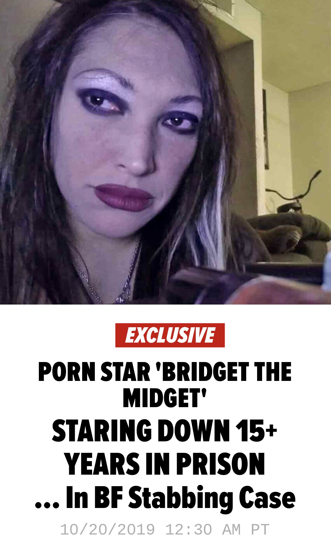 photo caption - Exclusive Porn Star 'Bridget The Midget' Staring Down 15 Years In Prison ... In Bf Stabbing Case 10202019 Pt