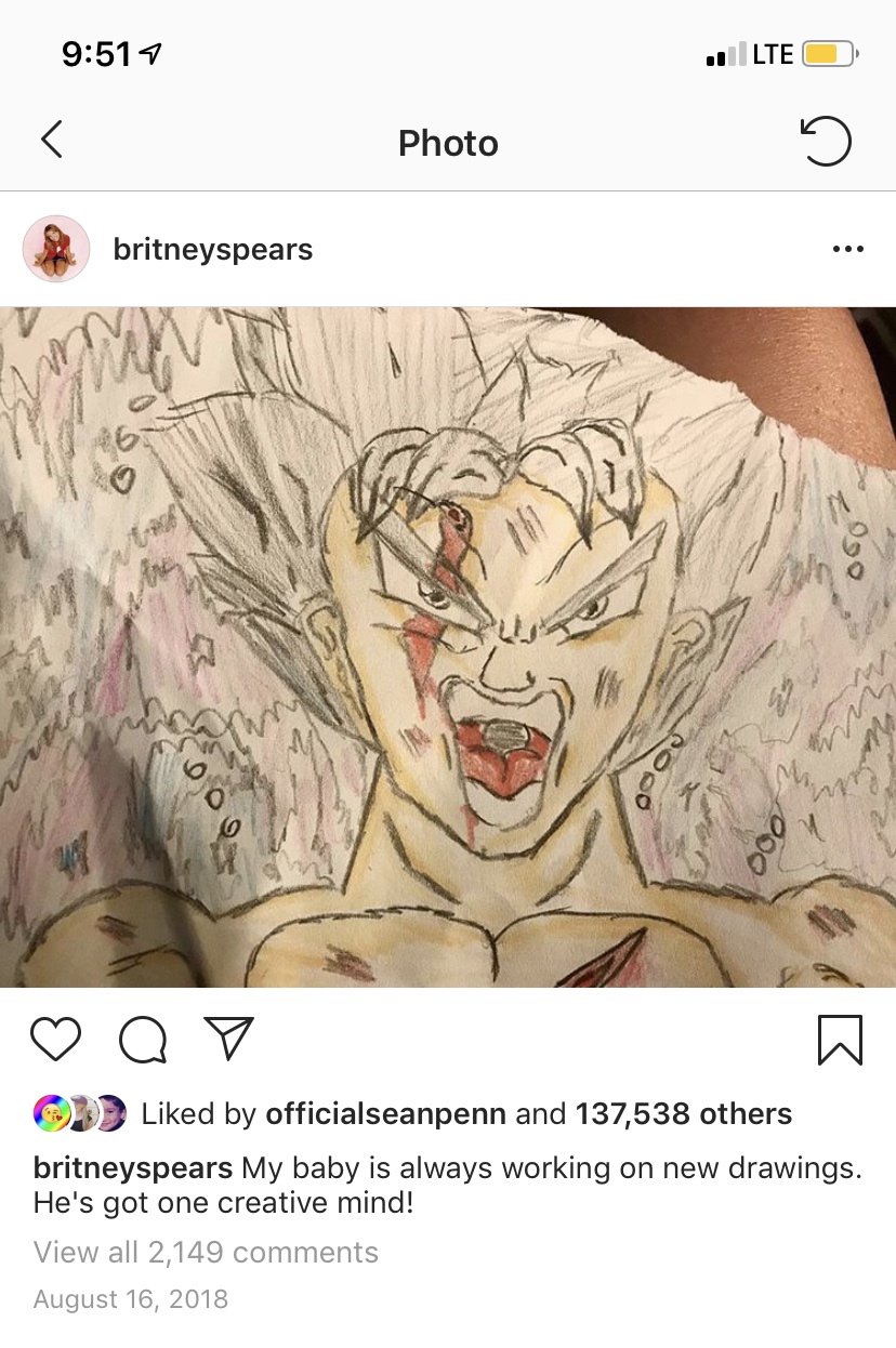 Britney Spears’ Son Is A Huge Dragon Ball Fan And She Regularly Posts About It