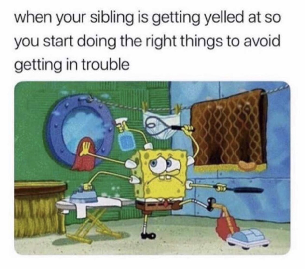 spongebob gifs - when your sibling is getting yelled at so you start doing the right things to avoid getting in trouble