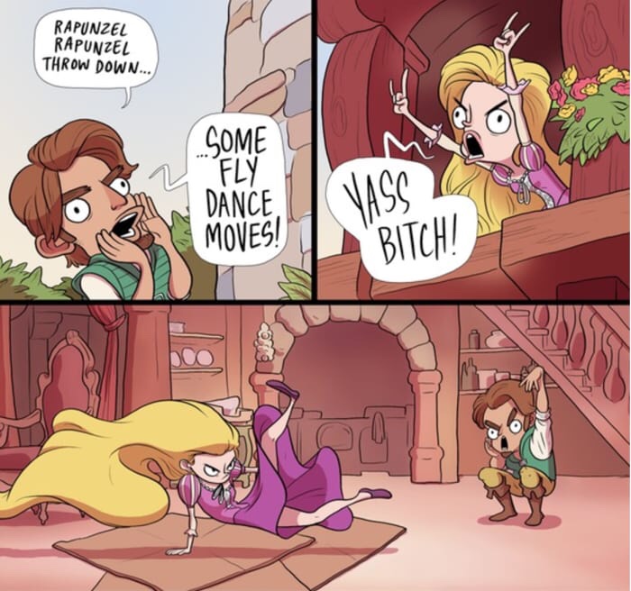 Disney meme - rapunzel throw down some sick beats - Rapunzel Rapunzel Throw Down... Some Fly Vass | Dance Moves! Bitch!