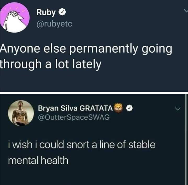Bryan Silva - Ruby Anyone else permanently going through a lot lately Bryan Silva Gratata i wish i could snort a line of stable mental health