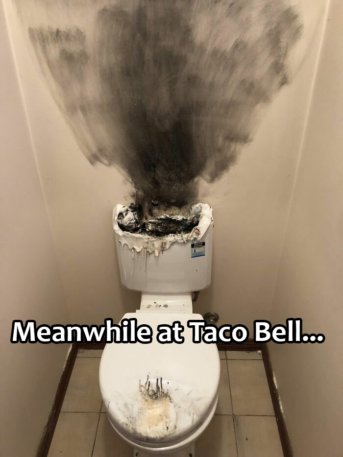 toilet wtf - Meanwhile at Taco Bell...