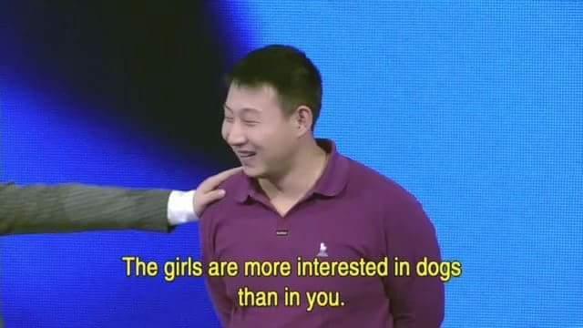 chinese dating show meme - The girls are more interested in dogs than in you.
