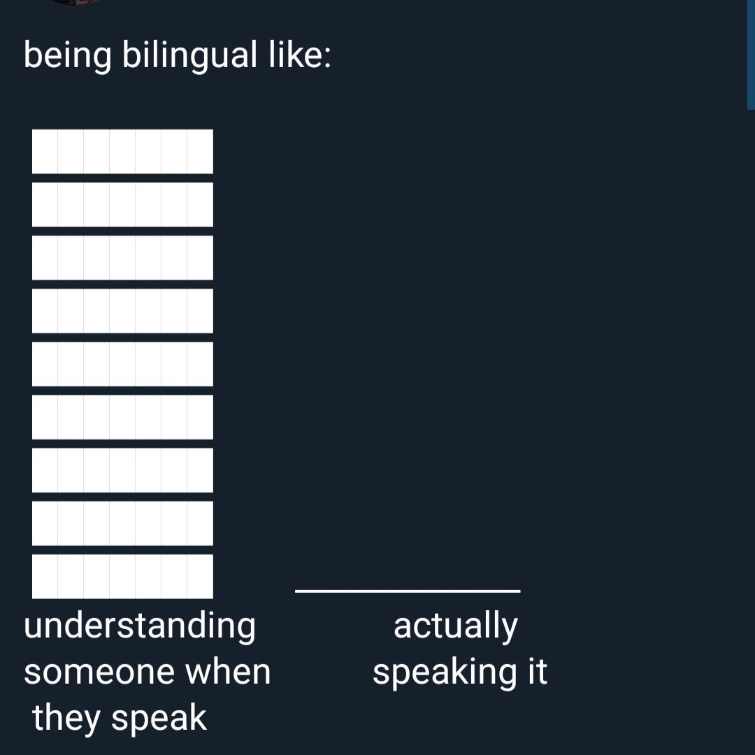 being bilingual understanding someone when they speak actually speaking it