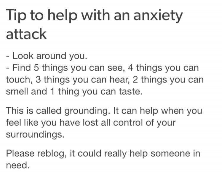 properties of polymers - Tip to help with an anxiety attack Look around you. Find 5 things you can see, 4 things you can touch, 3 things you can hear, 2 things you can smell and 1 thing you can taste. This is called grounding. It can help when you feel yo