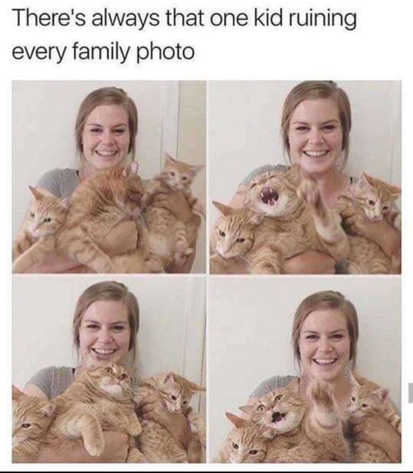 cat - There's always that one kid ruining every family photo