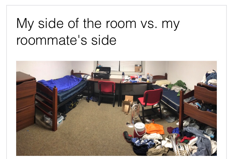 Roommate - My side of the room vs. my roommate's side