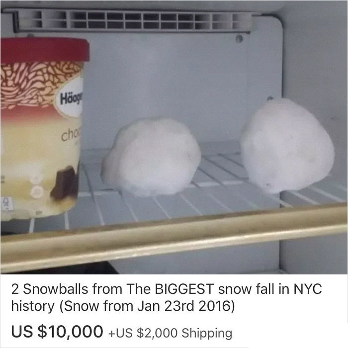 kitchen appliance - Hgg cho | 2 Snowballs from The Biggest snow fall in Nyc history Snow from Jan 23rd 2016 Us $10,000 Us $2,000 Shipping