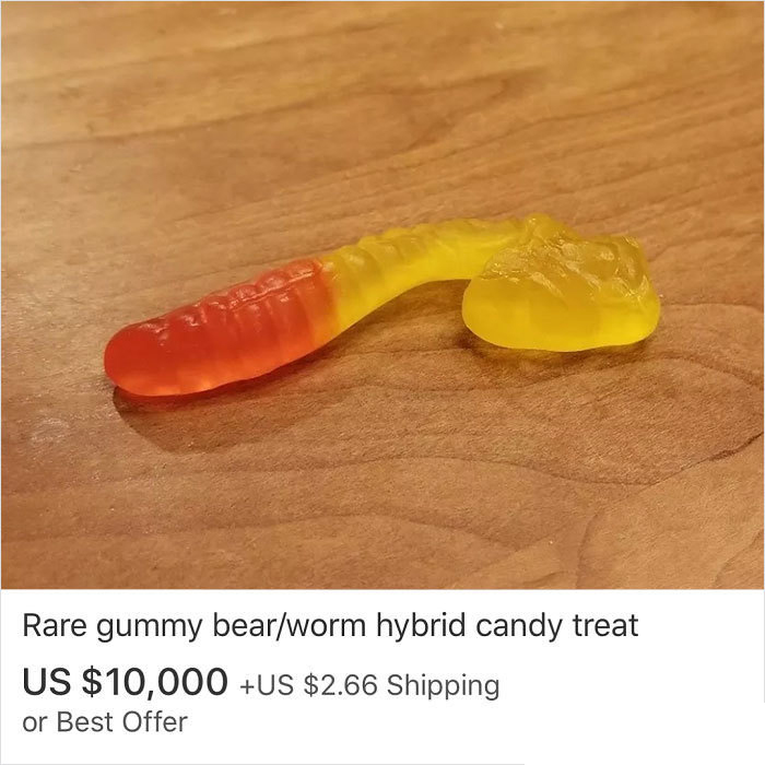 orange - Rare gummy bearworm hybrid candy treat Us $10,000 Us $2.66 Shipping or Best Offer