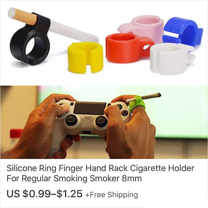 Silicone Ring Finger Hand Rack Cigarette Holder For Regular Smoking Smoker 8mm Us $0.99$1.25 Free Shipping