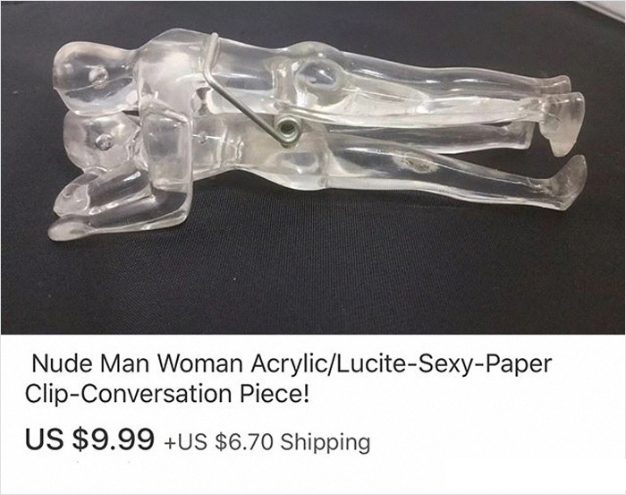 glass - Nude Man Woman AcrylicLuciteSexyPaper ClipConversation Piece! Us $9.99 Us $6.70 Shipping