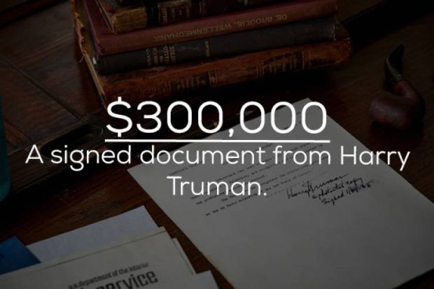 book - Vivhowne Peso 30 $300,000 A signed document from Harry Truman. nosvice
