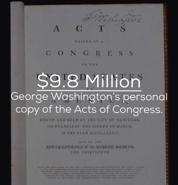 document - A C T S Passedata Congress Of The 0 $9.8 Million George Washington's personal copy of the Acts of Congress. Begun And Held At The City Of New York On Jednesd At The Fourth Of March In The Year M.Dcclxxxix. And The 3oDependence of the Piesd Scac
