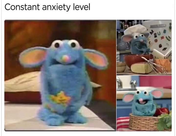 bear in the big blue house mouse meme - Constant anxiety level