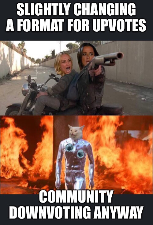 terminator 2 fire - Slightly Changing A Format For Upvotes Community Downvoting Anyway
