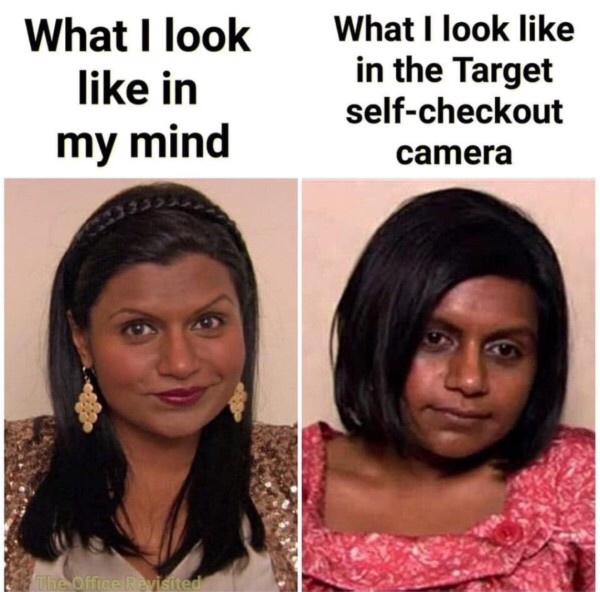 the office - mindy kaling the office - What I look in my mind What I look in the Target selfcheckout camera The Office Revisited