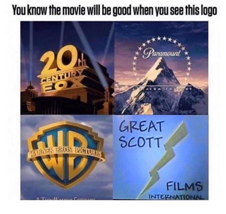the office - you know the movie is good when you see this meme - You know the movie will be good when you see this logo GParlount Centurs Fo Great Scott Ner Bros Picture Films International