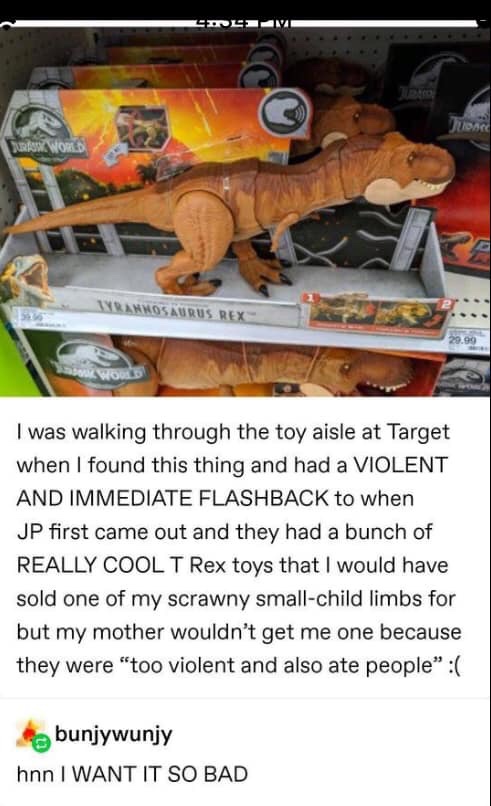 food - LTL11 Wamwosaurus Rex I was walking through the toy aisle at Target when I found this thing and had a Violent And Immediate Flashback to when Jp first came out and they had a bunch of Really Coolt Rex toys that I would have sold one of my scrawny…