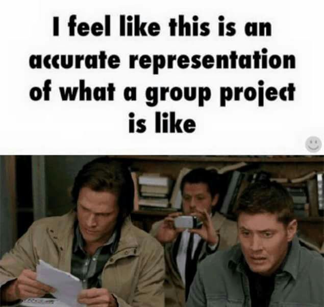 group project meme - I feel this is an accurate representation of what a group project is