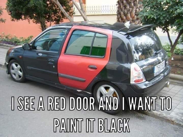 black car with red door - I See A Red Door And I Want To Paint It Black