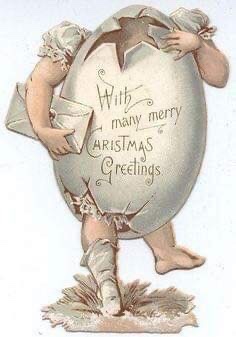 victorian christmas cards - With many merry Aristmas Creetings You