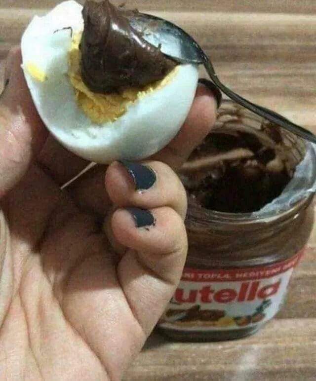 boiled egg and nutella