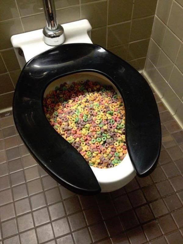 rainbow poop in toilet