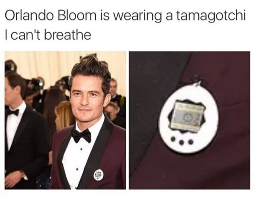 orlando bloom met gala - Orlando Bloom is wearing a tamagotchi I can't breathe