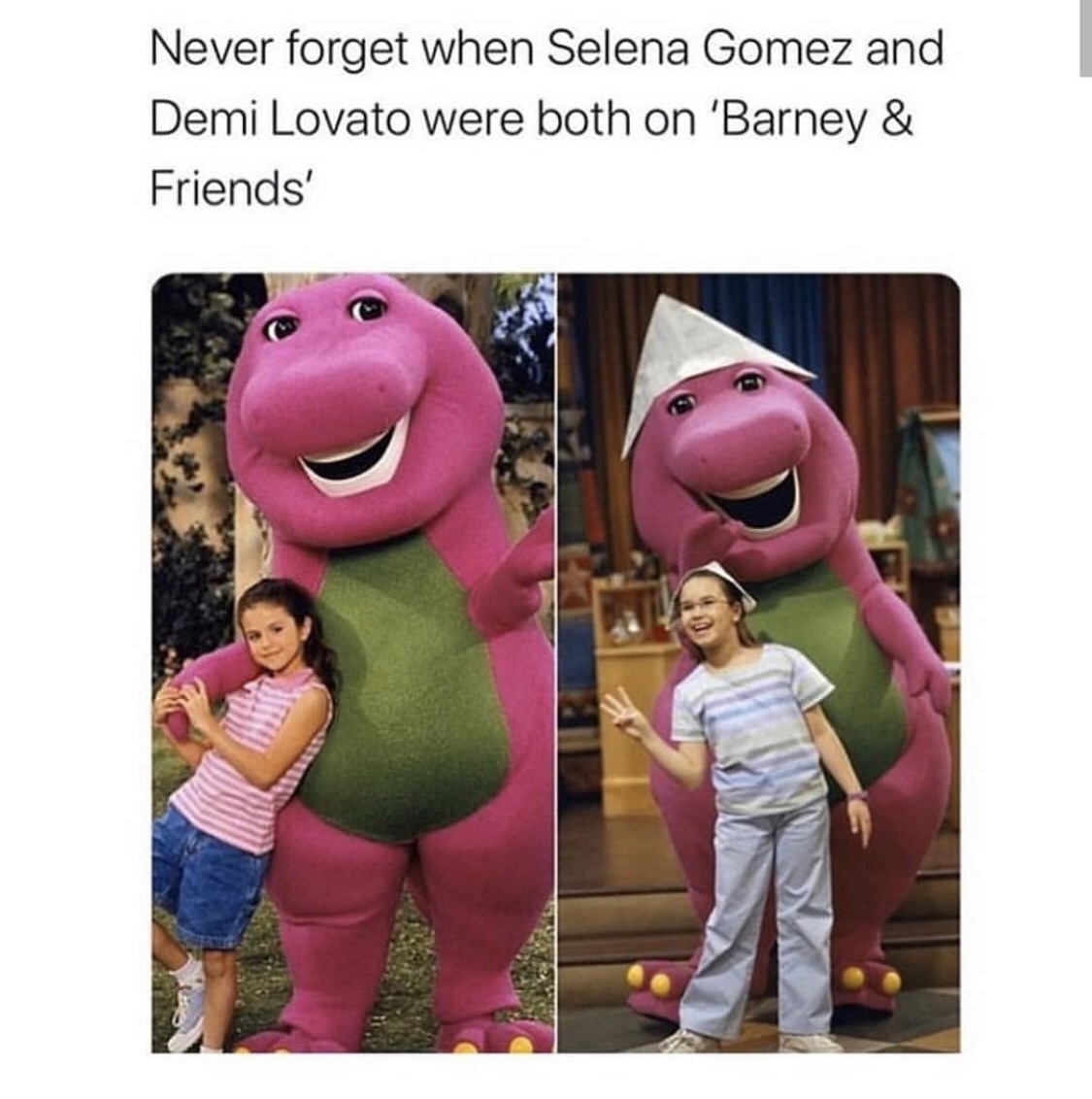 selena gomez on barney - Never forget when Selena Gomez and Demi Lovato were both on 'Barney & Friends'