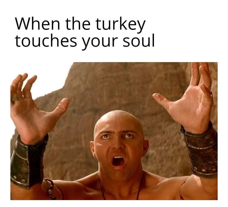 imhotep meme - When the turkey touches your soul