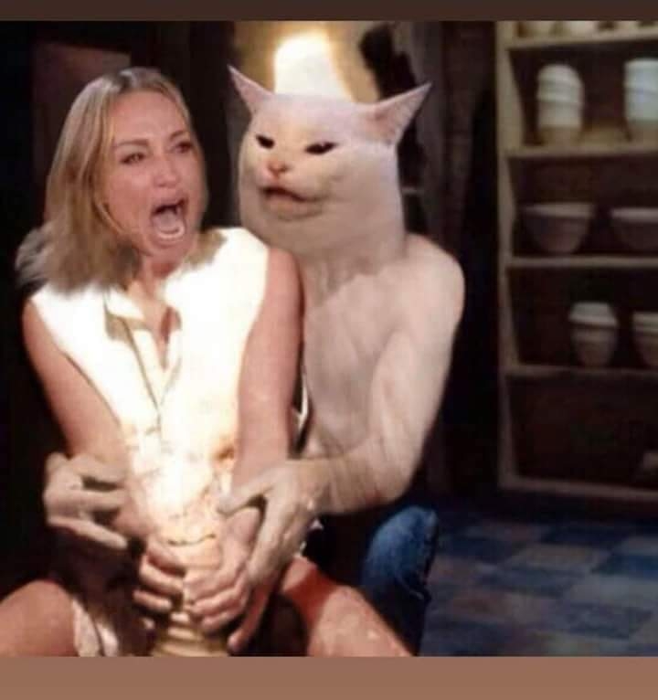 ghost movie pottery scene with woman yelling at cat