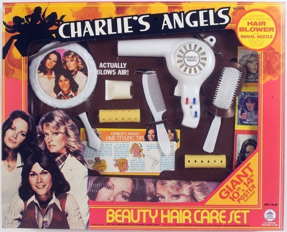 vintage toys - charlie's angels toys - Charlie'S Angels Atty Opati Hair Blower Swivel Nozzle Charlies Angels Actually Blows Air! Charlie'S Angels Hair Styling Tips Poster Included Beauty Hair Care Set Not Recommended For Children Under