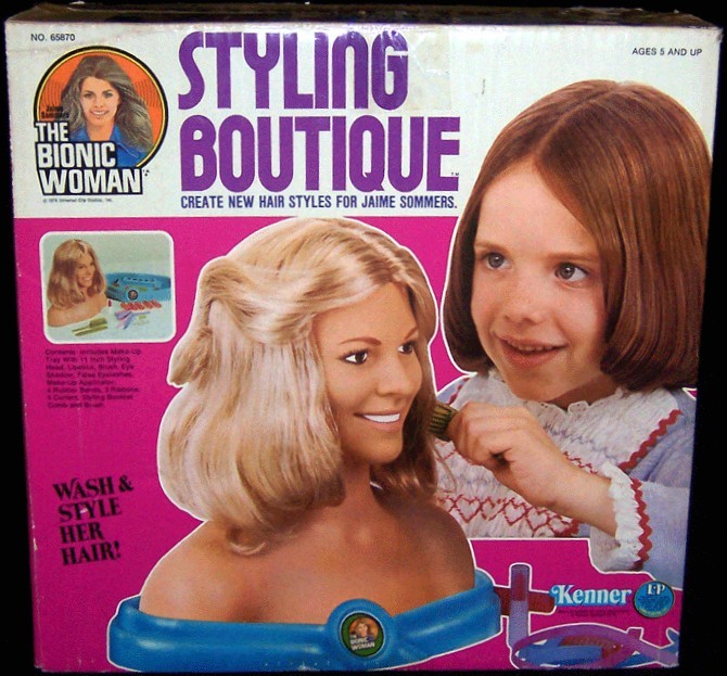 vintage toys - bionic woman doll - No. 65870 Ages 5 And Up Styling Se on Boutique The Bionic Woman Create New Hair Styles For Jaime Sommers. Dom Wash & Style Her Hair! Kenner
