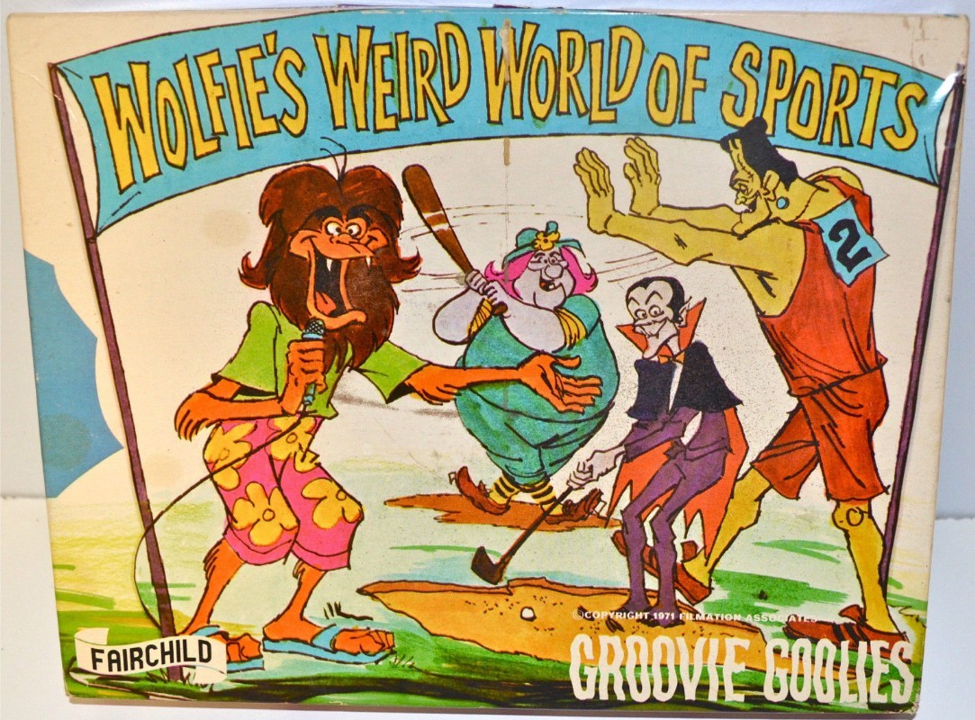 vintage toys - cartoon - Nwieles Wery World Of Sports Copyright 1971 Ciemation Assu Fairchild Groovie Gogljes