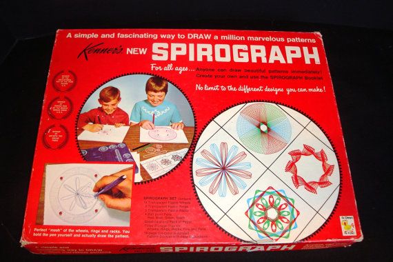vintage toys - games from the 70's - A simple and fascinating way to Draw a million marvelous patterns Keaners New Spirograph For all ages... Anyone can draw ba No limit to the different designs you can make! 000 Porta l of the wheels and acks. You Fc
