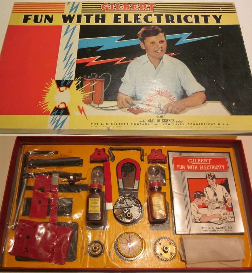vintage toys - poster - Usgilbert Fun With Electricity Cilbert aneth Hall Of Science product The A Cgilbert Company New Haven Connecticut, U. 5. A Gilbert Fun With Electricity The Ac Gilbert Co. New Haven, Conn, Usa