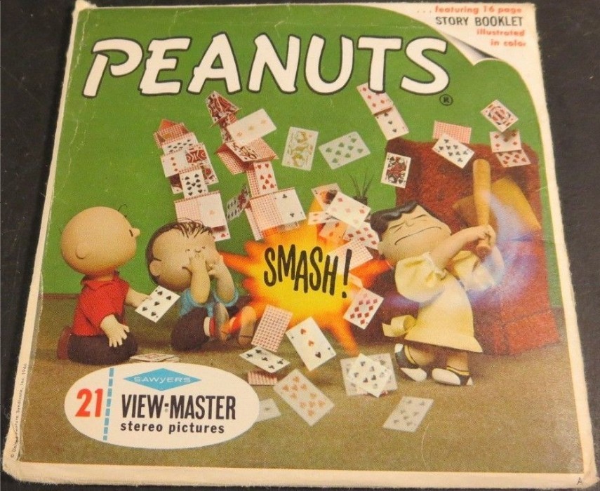 vintage toys - games - Featuring 16 page Story Booklet in color Peanuts Smash! Sawyers 21 ViewMaster stereo pictures