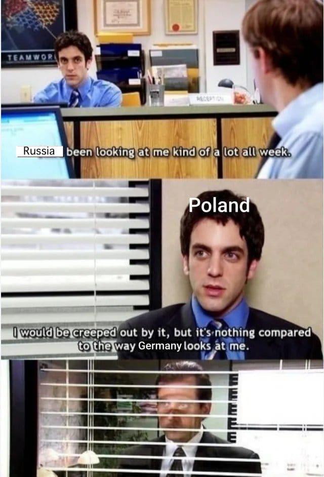 the office - office ryan quotes - Teamwor Russia been looking at me kind of a lot all week. Poland I would be creeped out by it, but it's nothing compared to the way Germany looks at me. mmmm