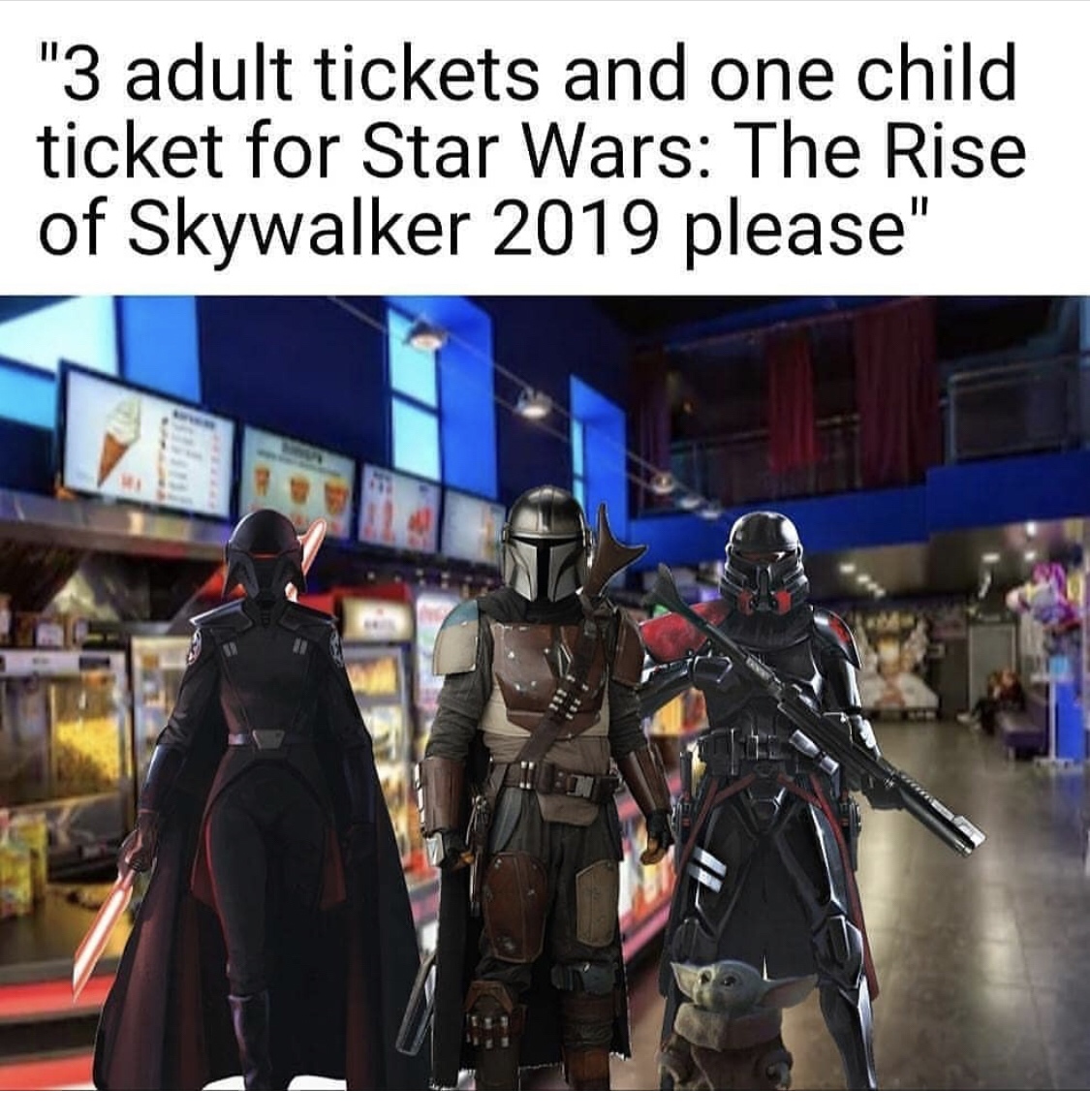 games - "3 adult tickets and one child ticket for Star Wars The Rise of Skywalker 2019 please"