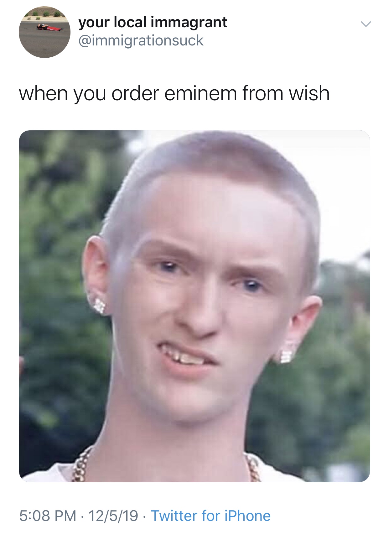 slim jesus face - your local immagrant when you order eminem from wish 12519 Twitter for iPhone