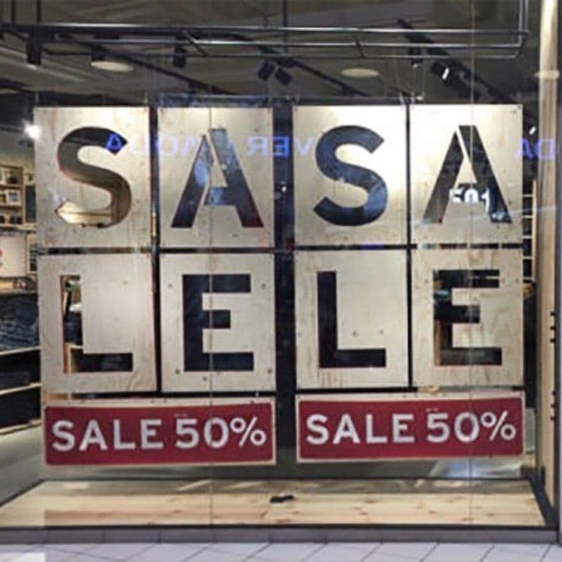 signage - A Sasa Elele Sale 50% Sale 50%