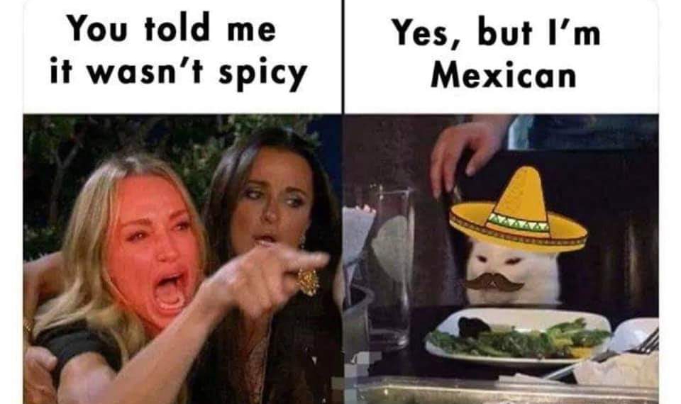 you told me meme - You told me it wasn't spicy Yes, but I'm Mexican