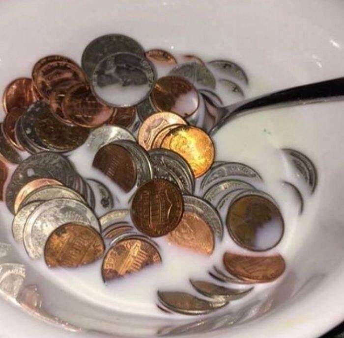 salty milk and coins