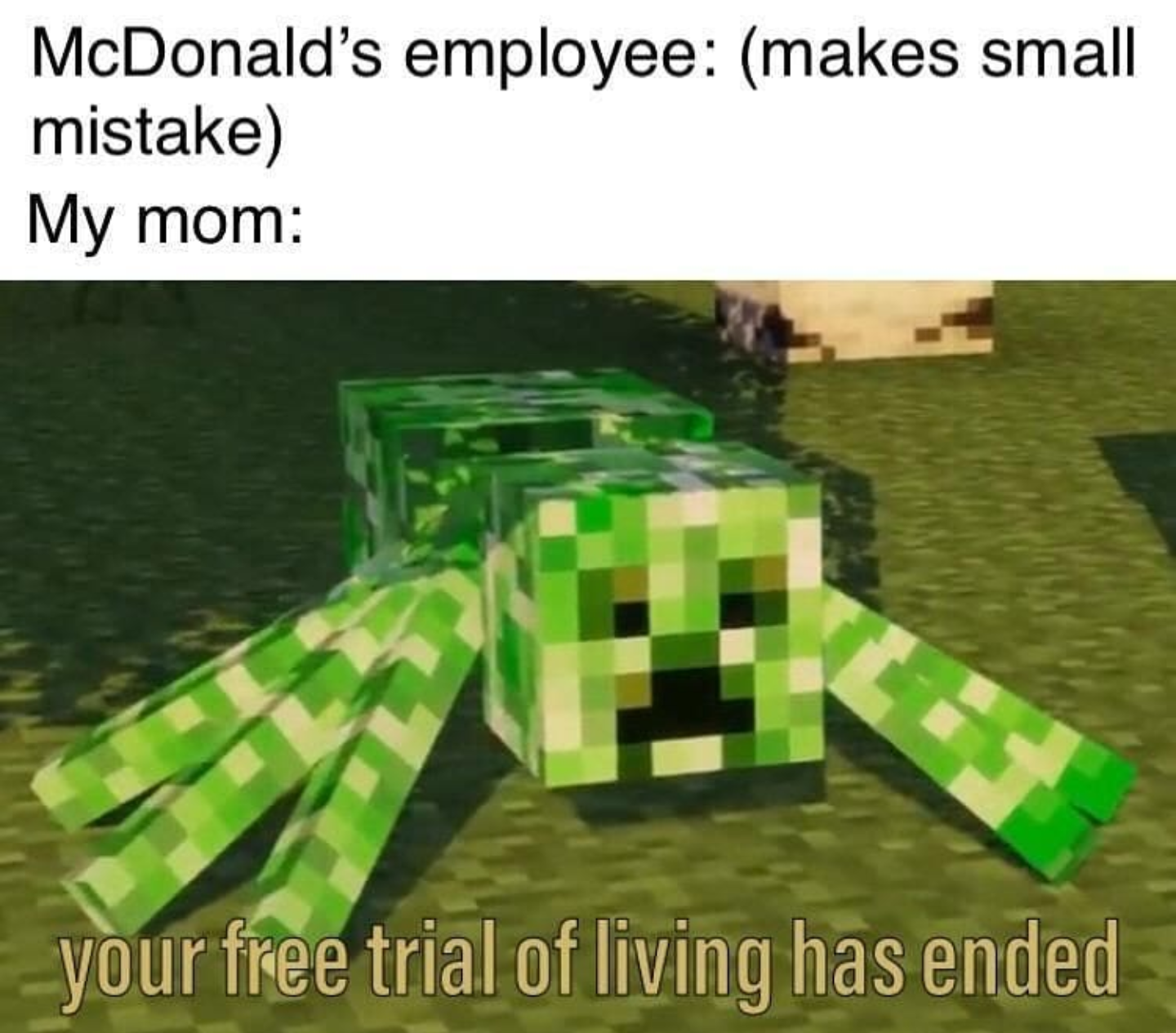 your free trial of living has ended meme - McDonald's employee makes small mistake My mom _your free trial of living has ended
