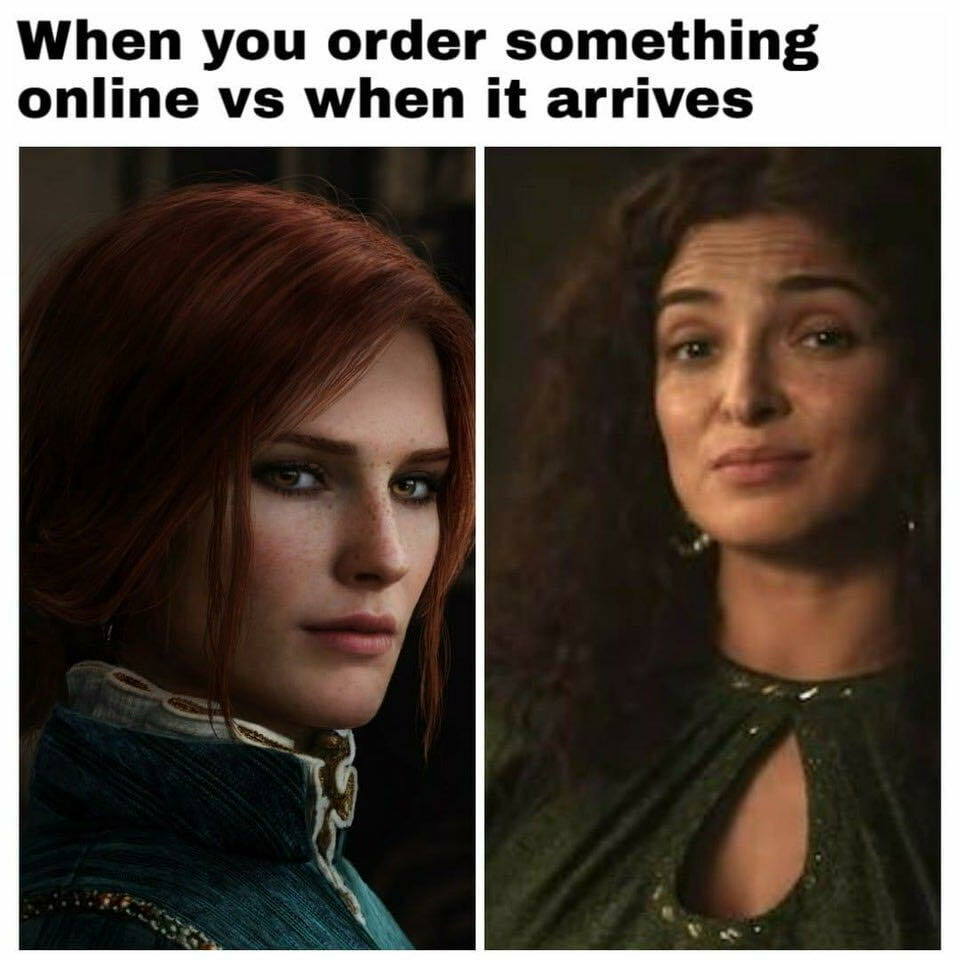 triss witcher 3 - When you order something online vs when it arrives