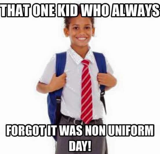 male elementary student - That One Kid Who Always Forgot It Was Non Uniform Day!